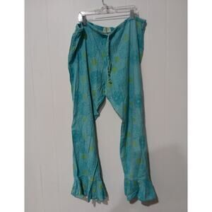 EUC! Mud pie Pajama Bottom Lounge Pants with Ruffle Drawstring Size L